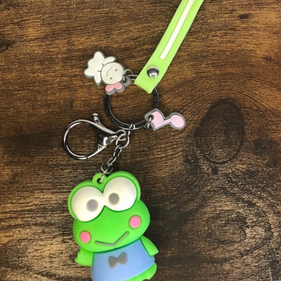 New Keroppi 3D Keychain Wristlet Lanyard Charms Keyring Clasp Sanrio Character - Picture 4 of 7